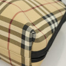 BURBERRY Nova Check Hand Bag PVC 2way Beige Silver Auth 133082-15