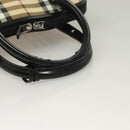 BURBERRY Nova Check Hand Bag PVC 2way Beige Silver Auth 133082-7