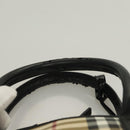 BURBERRY Nova Check Hand Bag PVC 2way Beige Silver Auth 133082-8