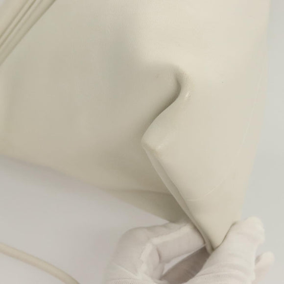 BOTTEGA VENETA Clutch Bag Leather White Auth 133083