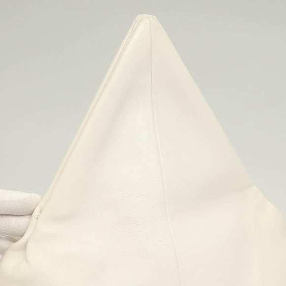 BOTTEGA VENETA Clutch Bag Leather White Auth 133083