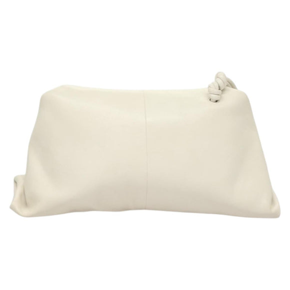 BOTTEGA VENETA Clutch Bag Leather White Auth 133083