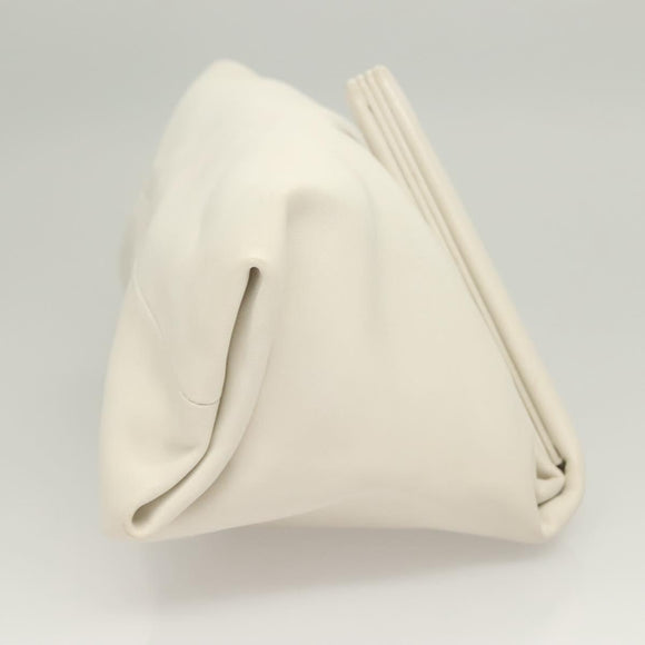BOTTEGA VENETA Clutch Bag Leather White Auth 133083