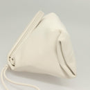 BOTTEGA VENETA Clutch Bag Leather White Auth 133083-4