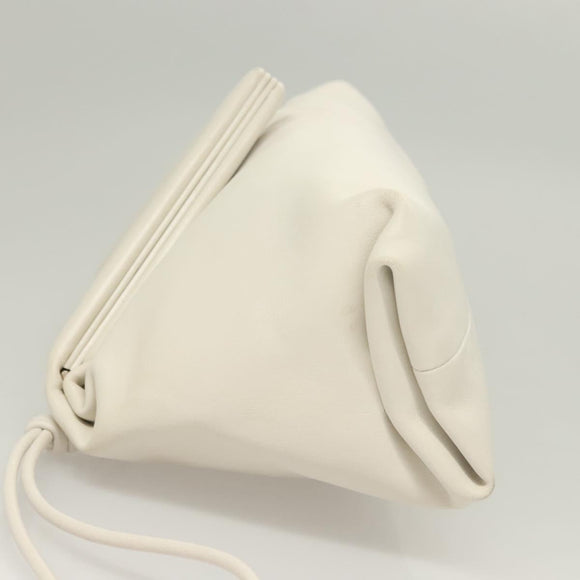 BOTTEGA VENETA Clutch Bag Leather White Auth 133083