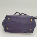 PRADA Hand Bag Nylon 2way Purple Gold Auth 133087-5
