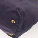 PRADA Hand Bag Nylon 2way Purple Gold Auth 133087-17