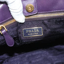 PRADA Hand Bag Nylon 2way Purple Gold Auth 133087-19