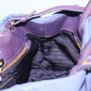 PRADA Hand Bag Nylon 2way Purple Gold Auth 133087-20