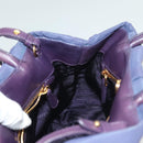 PRADA Hand Bag Nylon 2way Purple Gold Auth 133087-21