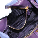 PRADA Hand Bag Nylon 2way Purple Gold Auth 133087-22