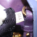 PRADA Hand Bag Nylon 2way Purple Gold Auth 133087-12