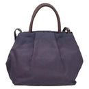 PRADA Hand Bag Nylon 2way Purple Gold Auth 133087-2