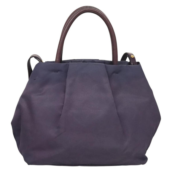 PRADA Hand Bag Nylon 2way Purple Gold Auth 133087