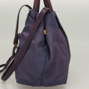 PRADA Hand Bag Nylon 2way Purple Gold Auth 133087-3