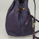 PRADA Hand Bag Nylon 2way Purple Gold Auth 133087-4