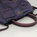 PRADA Hand Bag Nylon 2way Purple Gold Auth 133087-6