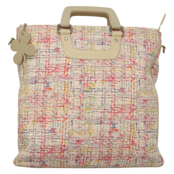 CHANEL Hand Bag Canvas 2way Pink Silver CC Auth 133090 - 0