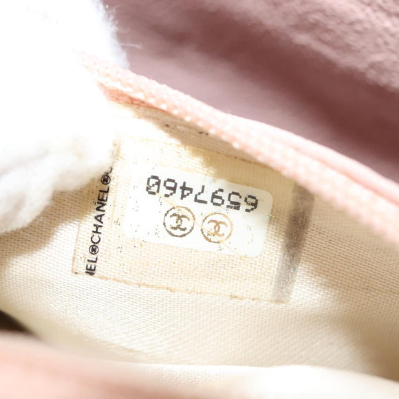 CHANEL Matelasse Hand Bag Leather Beige Silver CC Auth 133091