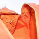 CHANEL Matelasse Hand Bag Lamb Skin Orange Gold CC Auth 133092-17