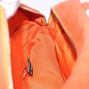 CHANEL Matelasse Hand Bag Lamb Skin Orange Gold CC Auth 133092-18