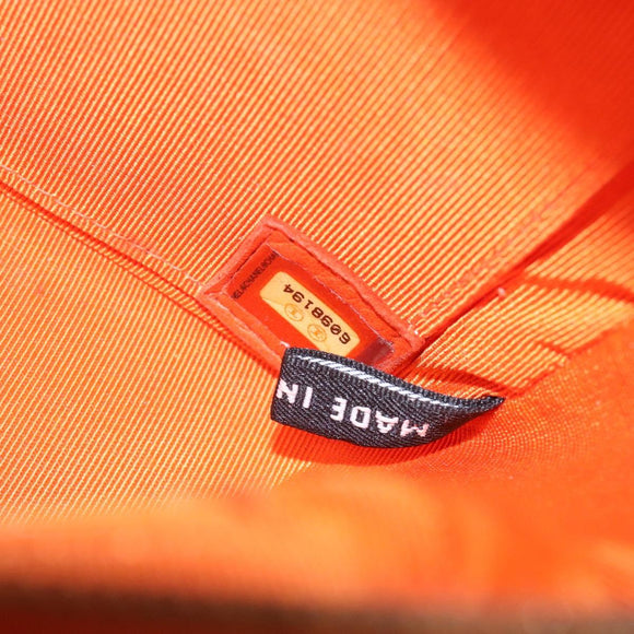 CHANEL Matelasse Hand Bag Lamb Skin Orange Gold CC Auth 133092