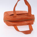 CHANEL Matelasse Hand Bag Lamb Skin Orange Gold CC Auth 133092-6