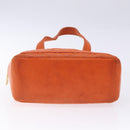 CHANEL Matelasse Hand Bag Lamb Skin Orange Gold CC Auth 133092-9