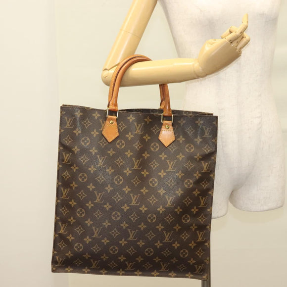 LOUIS VUITTON Monogram Sac Plat Hand Bag M51140 LV Auth 133109