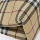 BURBERRY Nova Check Hand Bag PVC Beige Silver Auth 133131-16