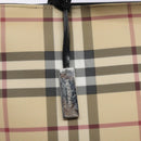 BURBERRY Nova Check Hand Bag PVC Beige Silver Auth 133131-10