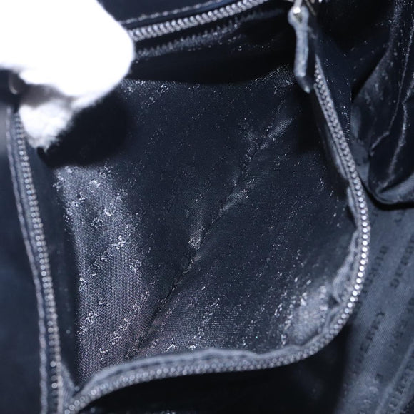 BURBERRY Nova Check Hand Bag PVC Beige Silver Auth 133131