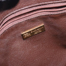 Burberrys Nova Check Hand Bag PVC Leather Green Gold Auth 133132-18