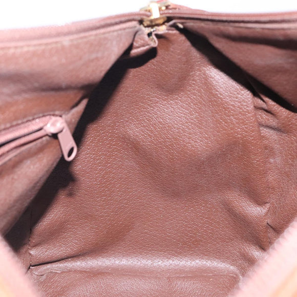 Burberrys Nova Check Hand Bag PVC Leather Green Gold Auth 133132