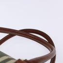 Burberrys Nova Check Hand Bag PVC Leather Green Gold Auth 133132-8