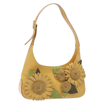 Salvatore Ferragamo Sunflower Shoulder Bag Canvas Yellow Auth 133137