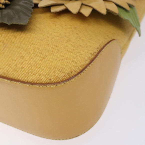 Salvatore Ferragamo Sunflower Shoulder Bag Canvas Yellow Auth 133137