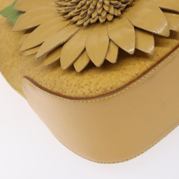 Salvatore Ferragamo Sunflower Shoulder Bag Canvas Yellow Auth 133137