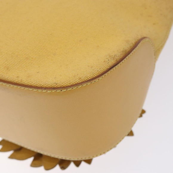 Salvatore Ferragamo Sunflower Shoulder Bag Canvas Yellow Auth 133137