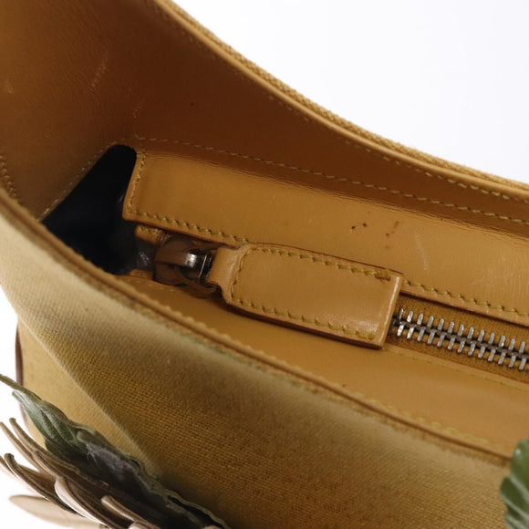 Salvatore Ferragamo Sunflower Shoulder Bag Canvas Yellow Auth 133137