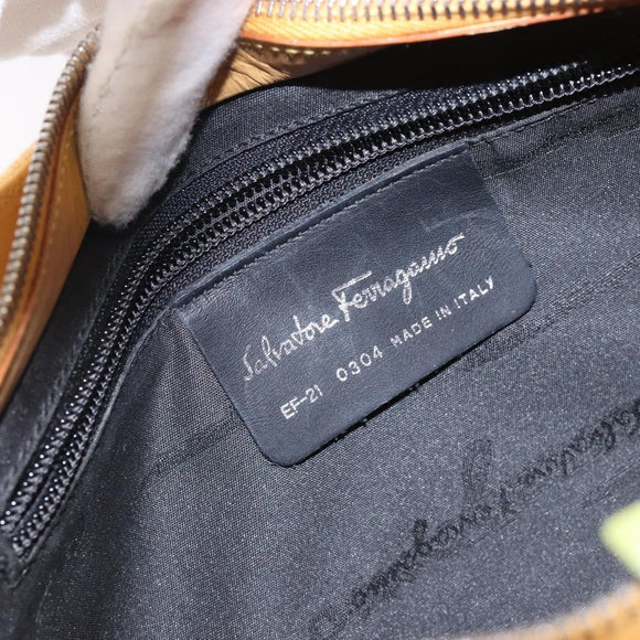 Salvatore Ferragamo Sunflower Shoulder Bag Canvas Yellow Auth 133137