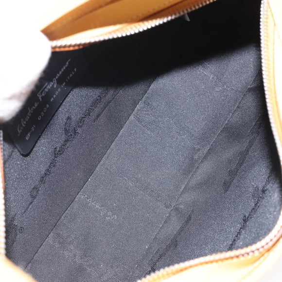 Salvatore Ferragamo Sunflower Shoulder Bag Canvas Yellow Auth 133137