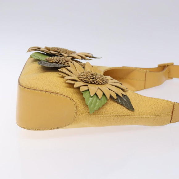 Salvatore Ferragamo Sunflower Shoulder Bag Canvas Yellow Auth 133137