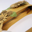 Salvatore Ferragamo Sunflower Shoulder Bag Canvas Yellow Auth 133137-6