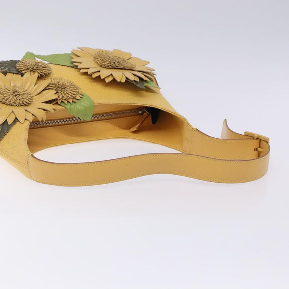 Salvatore Ferragamo Sunflower Shoulder Bag Canvas Yellow Auth 133137