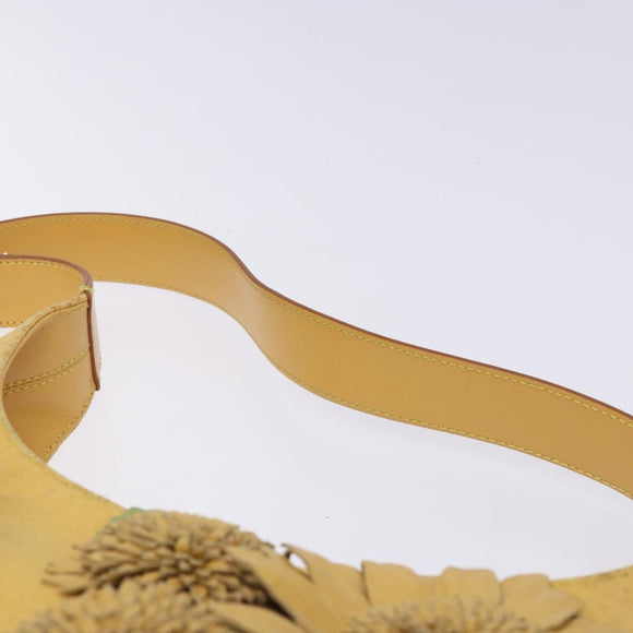 Salvatore Ferragamo Sunflower Shoulder Bag Canvas Yellow Auth 133137