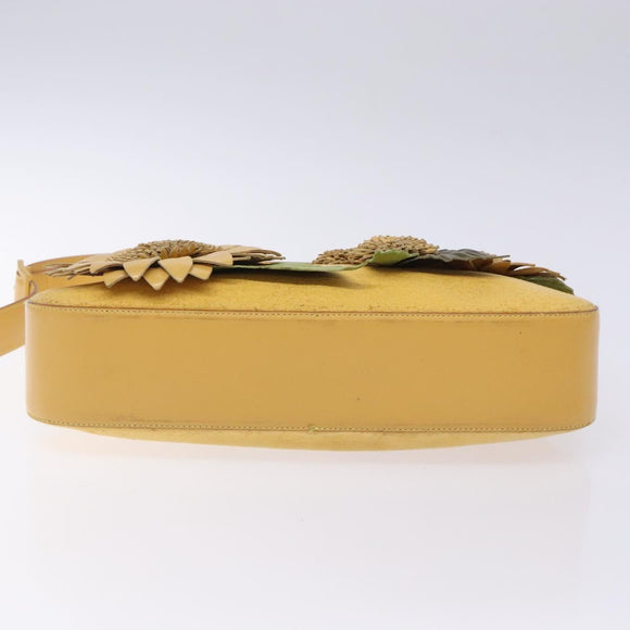 Salvatore Ferragamo Sunflower Shoulder Bag Canvas Yellow Auth 133137