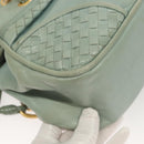 BOTTEGA VENETA INTRECCIATO Shoulder Bag Leather Light Blue Gold Auth 133141-12