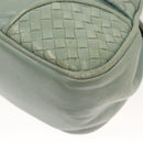 BOTTEGA VENETA INTRECCIATO Shoulder Bag Leather Light Blue Gold Auth 133141-13