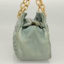 BOTTEGA VENETA INTRECCIATO Shoulder Bag Leather Light Blue Gold Auth 133141-5